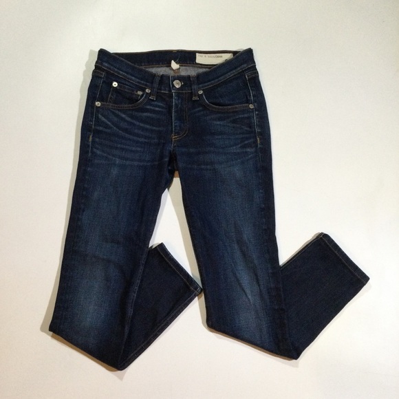 Rag And Bone Women’s Size 24 Skinny Jeans in Classic Rise In Dark Blue - Picture 1 of 10